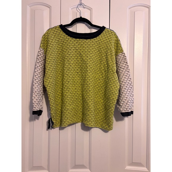 Margaret Winters Womens Textured Geometric Knit Crew Neck Sweater Top - Picture 2 of 6